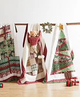 Greenland Home Fashions Christmas Tree Patchwork Throw, 50" x 60"