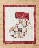 Greenland Home Fashions Jolly Stocking Patchwork Throw, 50" x 60"