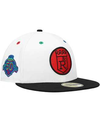 Men's New Era White, Black Kansas City Royals Primary Eye 59FIFTY Fitted Hat