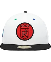 Men's New Era White, Black Kansas City Royals Primary Eye 59FIFTY Fitted Hat