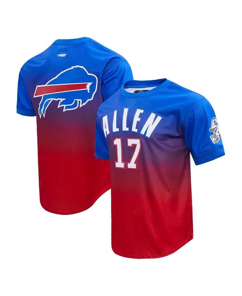 Men's Pro Standard Josh Allen Royal Buffalo Bills Player Name and Number Ombre Mesh T-shirt