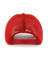 Men's '47 Brand Cream, Red Los Angeles Angels Breakout Mvp Trucker Adjustable Hat