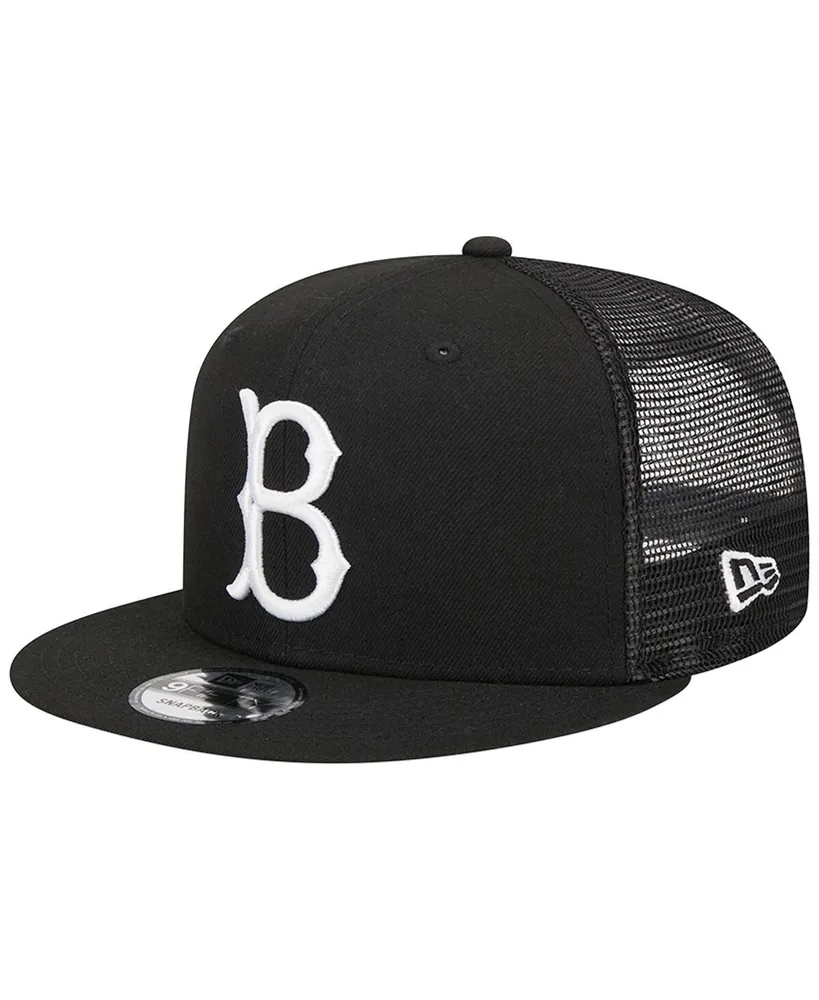 Men's New Era Black Brooklyn Dodgers Cooperstown Collection Trucker 9FIFTY Snapback Hat