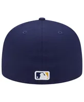 Men's New Era Navy Milwaukee Brewers 50th Anniversary Team Color 59FIFTY Fitted Hat