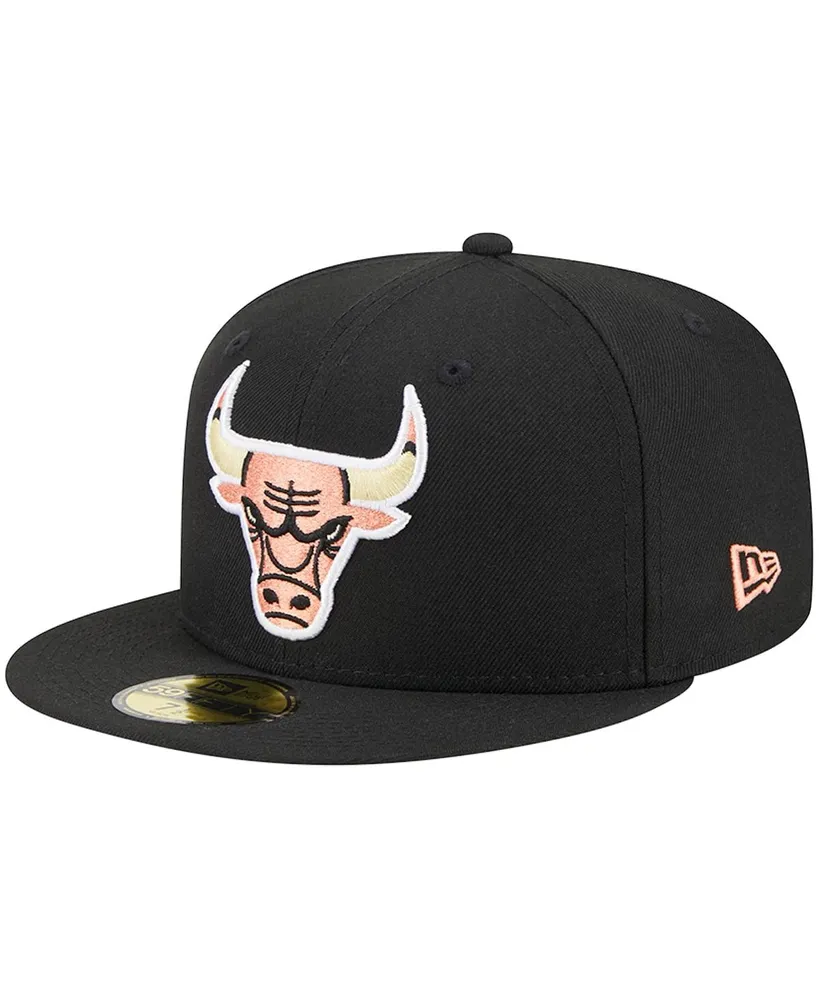 Men's New Era Black Chicago Bulls Floral Side 59FIFTY Fitted Hat