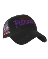 Big Boys and Girls Mitchell & Ness Black New England Patriots Times Up Precurved Trucker Adjustable Hat