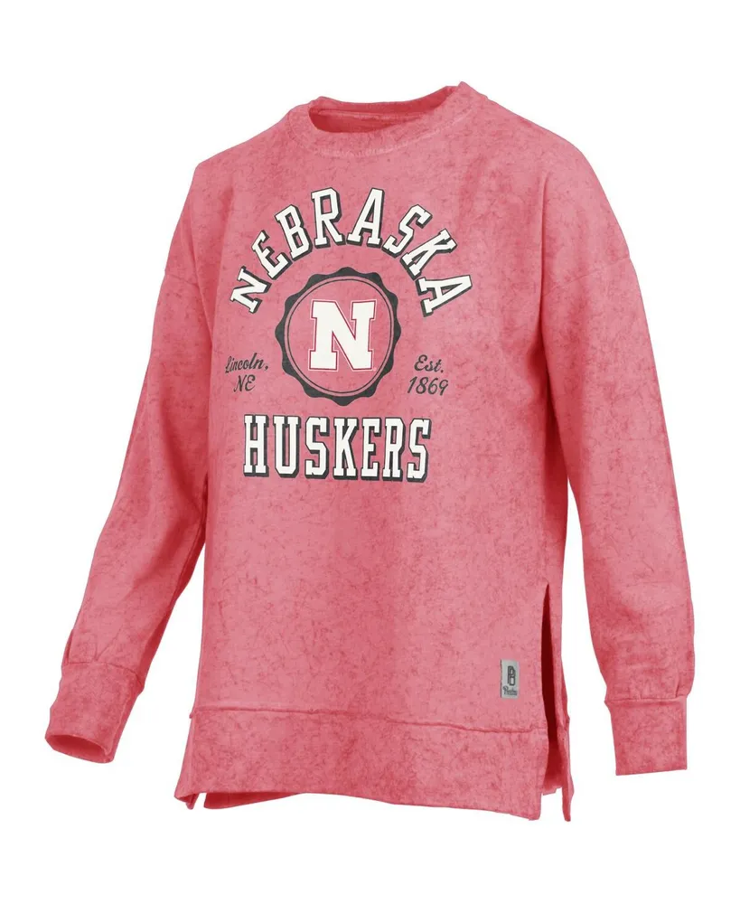 Women's Scarlet Nebraska Huskers Jumbo Print Spirit Jersey Long