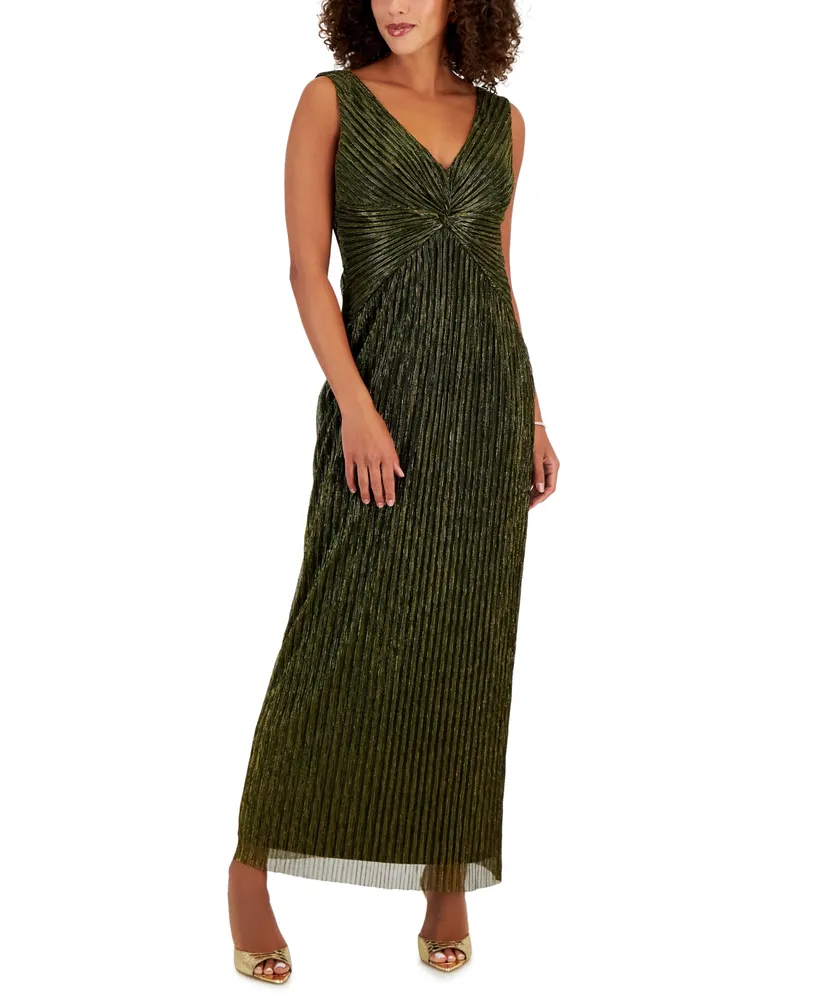 Connected Women's Pleated Twist-Front Maxi Dress