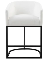 Abbyson Living Jace 35.4" Polyester Upholstered Counter Stool