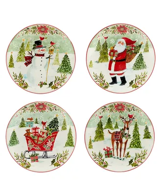 Certified International Joy of Christmas 9" Dessert Plates Set of 4