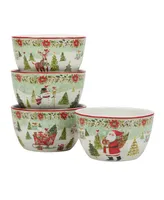 Certified International Joy of Christmas 24 oz Ice Cream Bowls Set of 4