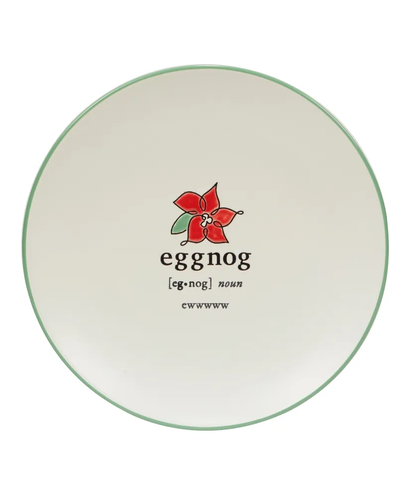 Certified International Christmas Fun Green Sayings 8.5" Dessert Plates Set of 6