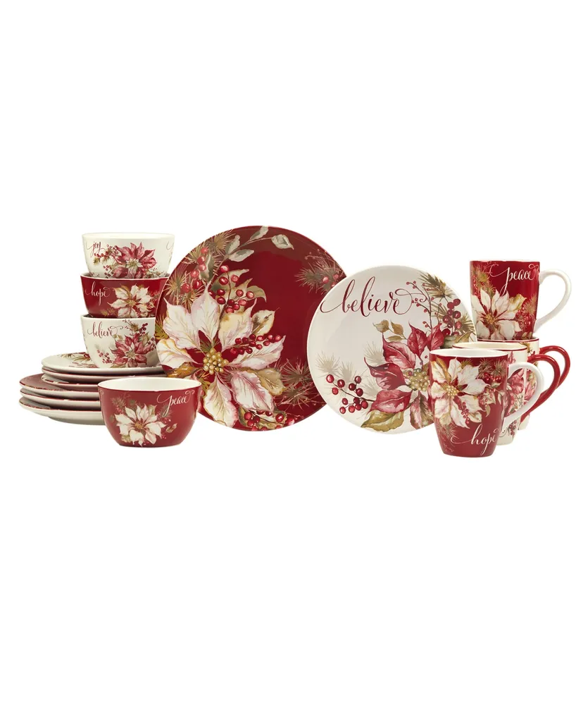 Certified International Winters Joy 16 piece Dinnerware Set, Service for 4