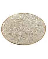 Certified International Mosaic Gold- Silver Tone Canape Plates Set of 6