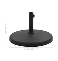 vidaXL Parasol Base Round Polyresin 41.9 lb Black