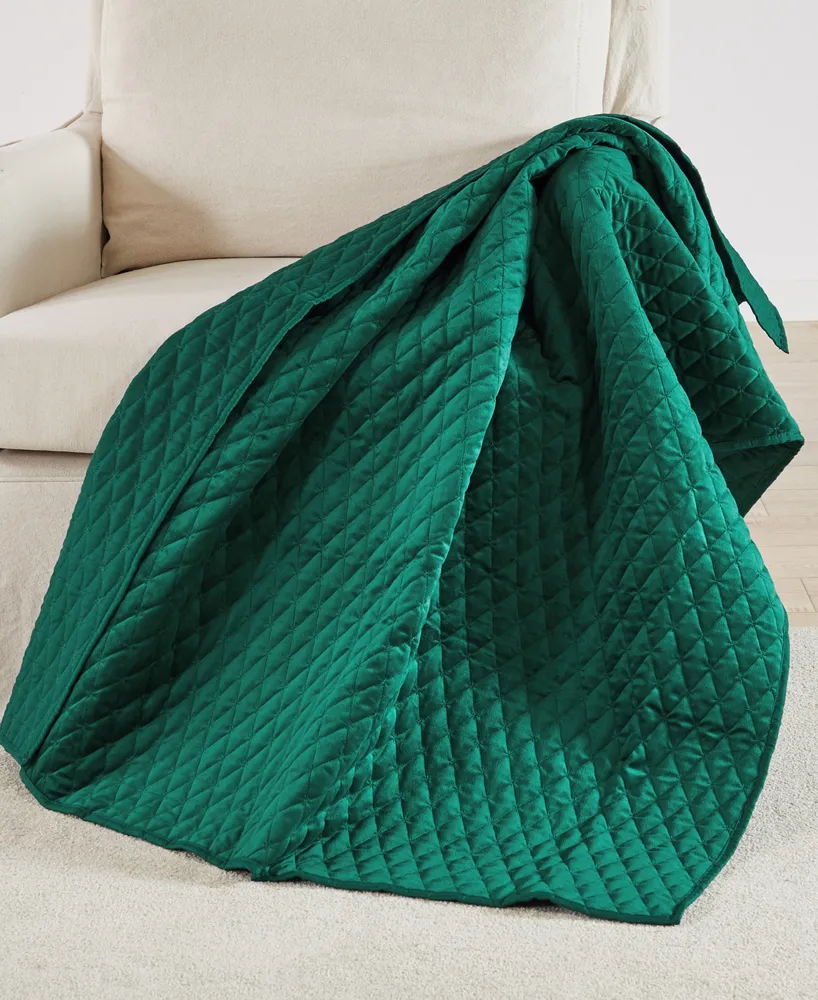 Levtex Empire Rich Emerald Velvet Reversible Quilted Throw, 50" x 60"