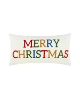 Levtex Festive Baubles Merry Christmas Decorative Pillow, 12" x 24"