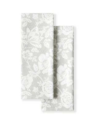 Martha Stewart Floral Vine Dual Purpose Kitchen Towel 2-Pack Set, 16" x 28"