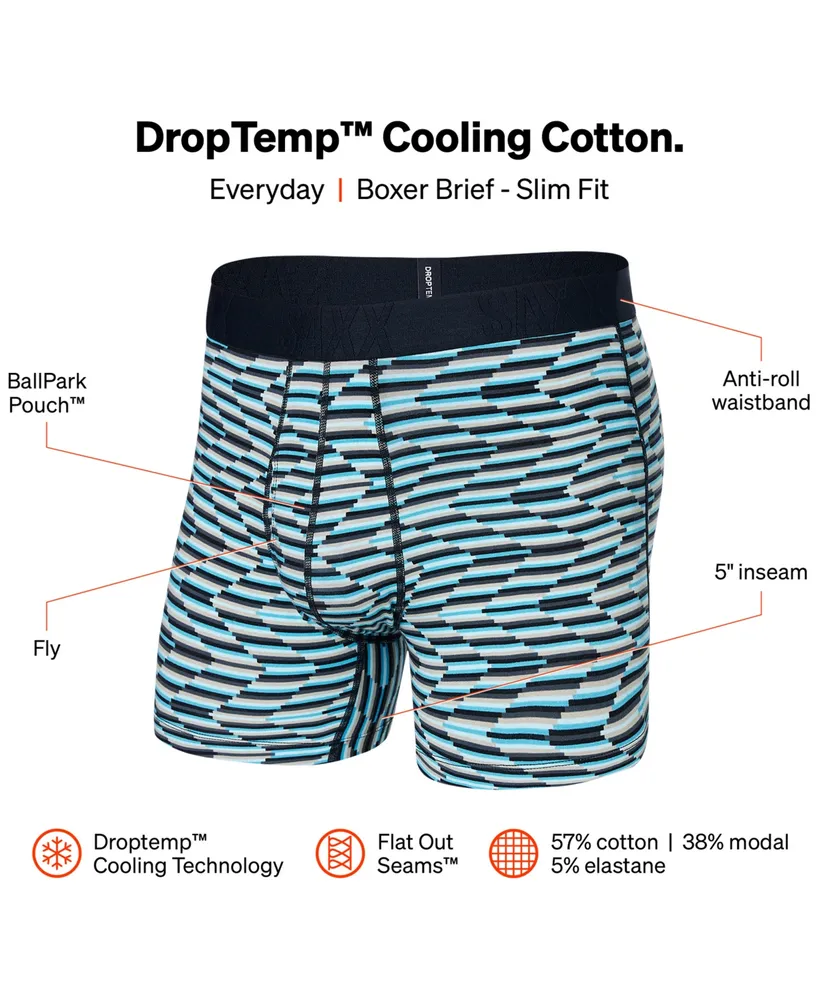 Saxx Men's DropTemp Cooling Cotton Slim Fit Boxer Briefs