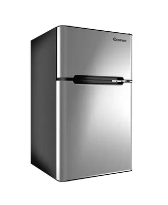 Costway Refrigerator Small Freezer Cooler Fridge Compact 3.2 cu ft. Unit