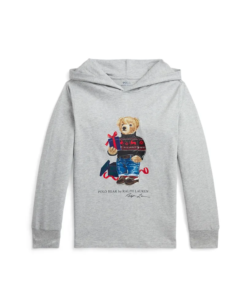 Polo Ralph Lauren Big Girls Plaid Polo Bear Fleece Hoodie - Macy's