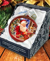 Designocracy Getting Ready for Holidays Santa Lg Glass Holiday Ornaments D. Gelsinger