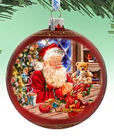 Designocracy Getting Ready for Holidays Santa Lg Glass Holiday Ornaments D. Gelsinger