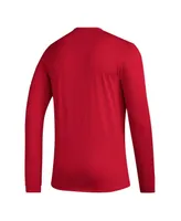 Men's adidas Red Fc Dallas Icon Aeroready Long Sleeve T-shirt