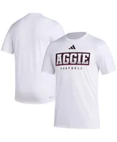 Men's adidas White Texas A&M Aggies Football Practice Aeroready Pregame T-shirt