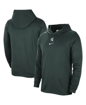 Men's Nike Green Michigan State Spartans Player Hoodie Long Sleeve Performance T-shirt