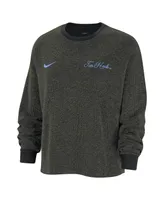Women's Nike Black North Carolina Tar Heels Yoga Script Pullover Sweatshirt