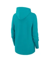 Women's Nike Aqua Miami Dolphins Asymmetrical Raglan Full-Zip Hoodie