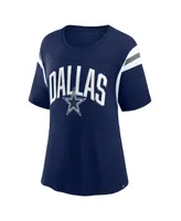 Women's Fanatics Navy Dallas Cowboys Earned Stripes T-shirt