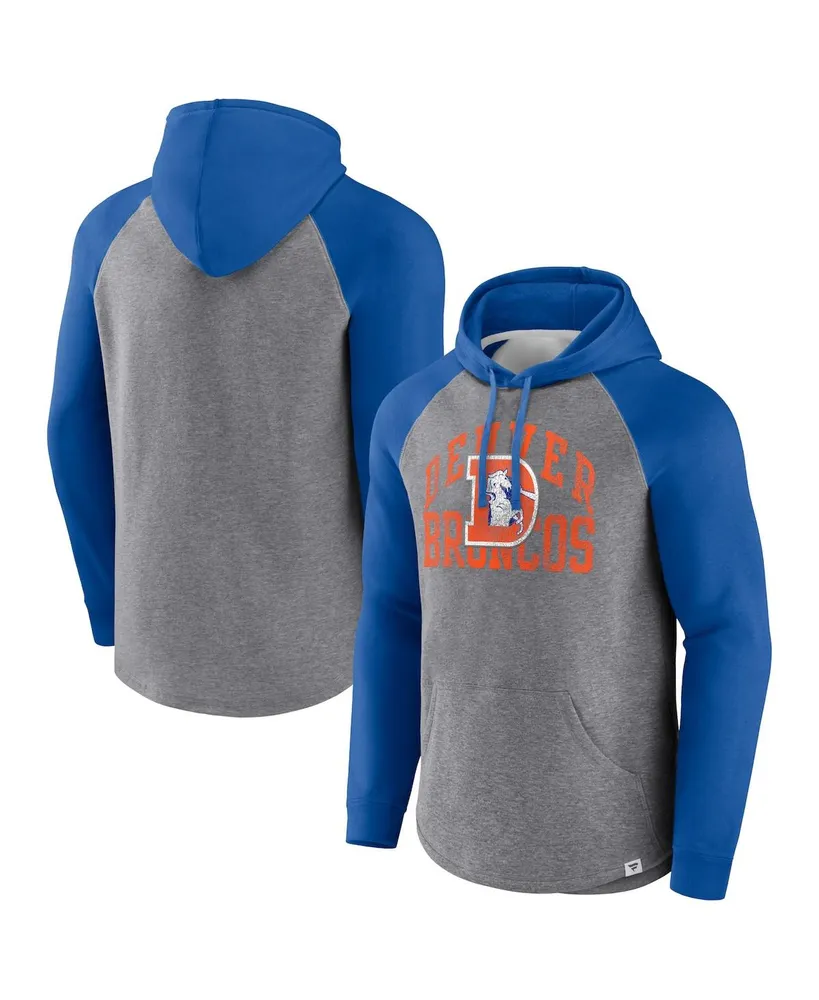 Men's '47 Navy Denver Broncos Box Out Headline Pullover Hoodie