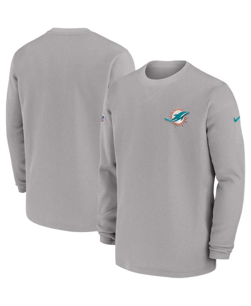 Men's Nike Aqua Miami Dolphins Sideline Tonal Logo Performance Player Long Sleeve T-Shirt Size: Small