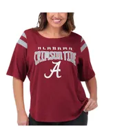 Women's G-iii 4Her by Carl Banks Crimson Alabama Tide Plus Linebacker Half-Sleeve T-shirt