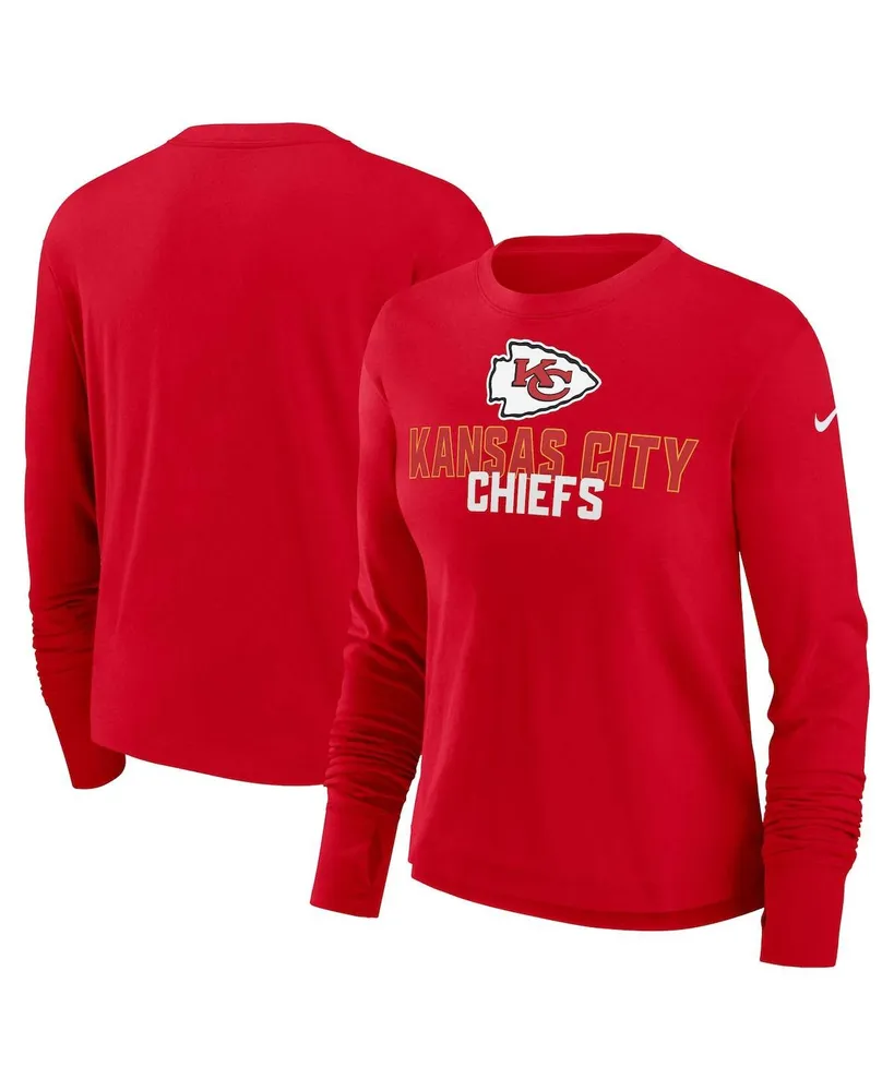 Women's Fanatics Branded Red/White Kansas City Chiefs Ombre Long Sleeve T-Shirt Size: Medium