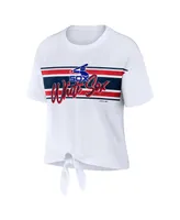 Women's Wear by Erin Andrews White Chicago Sox Front Tie T-shirt