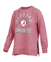 Women's Pressbox Crimson Alabama Tide Sun Washed Bishop Pullover Sweatshirt