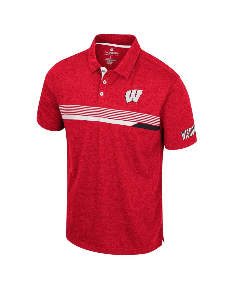 Men's Colosseum Red Wisconsin Badgers No Problemo Polo Shirt