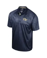 Men's Colosseum Navy Georgia Tech Yellow Jackets Honeycomb Raglan Polo Shirt