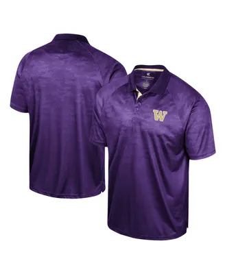 Men's Colosseum Purple Washington Huskies Honeycomb Raglan Polo Shirt