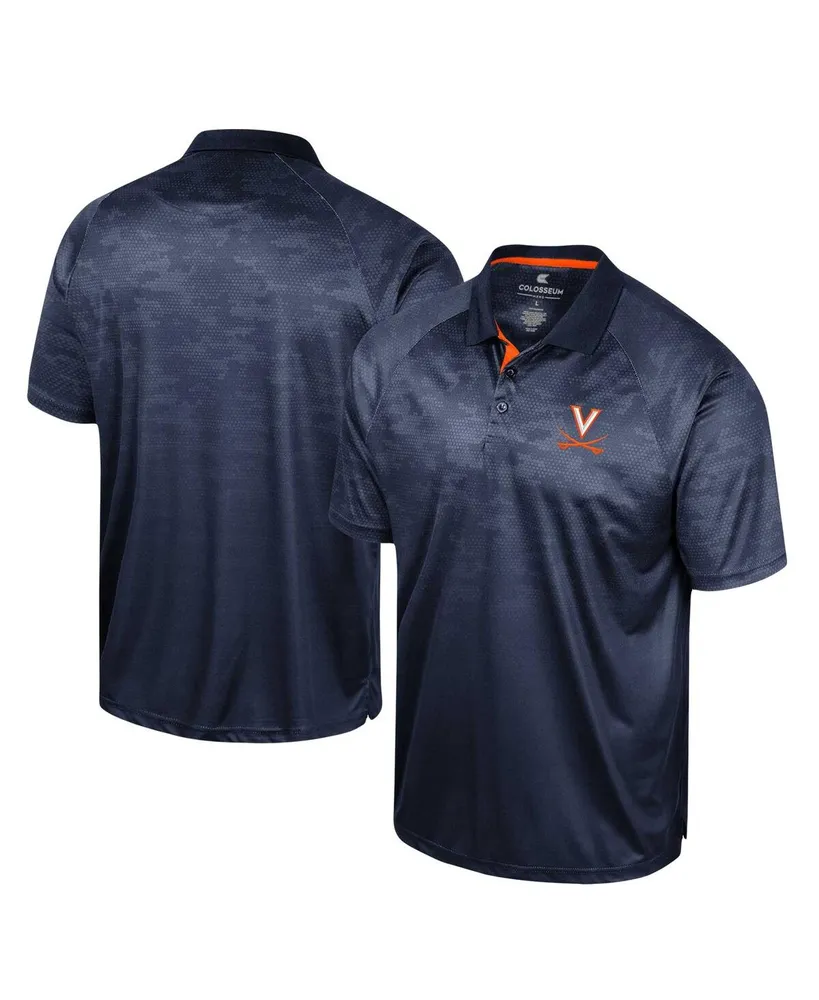 Men's Colosseum Navy Virginia Cavaliers Honeycomb Raglan Polo Shirt