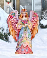 Designocracy Floral Angel 32" Outdoor Christmas Free Standing Garden Decor G. DeBrekht