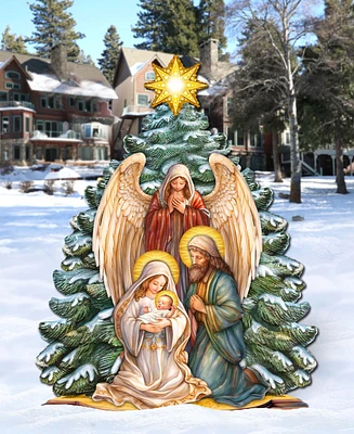 Designocracy Holy Family Nativity 32" Outdoor Holiday Lawn Decor G. DeBrekht