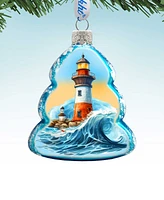 Designocracy Lighthouse Keepsake Christmas Mercury Glass Ornaments G. DeBrekht