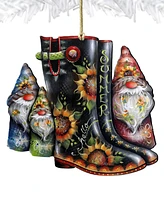 Designocracy Holiday Wooden Ornaments Hello Summer Boots Home Decor J. Mills-Price