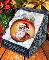 Designocracy Jolly Santa Claus Ball Holiday Mercury Glass Ornaments G. DeBrekht