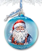 Designocracy Santa's Magical Presence Ball Christmas Mercury Glass Ornaments G. DeBrekht