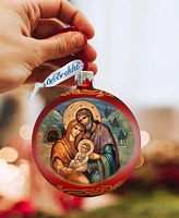 Designocracy The Nativity of our Lord Ball Holiday Mercury Glass Ornaments G. DeBrekht
